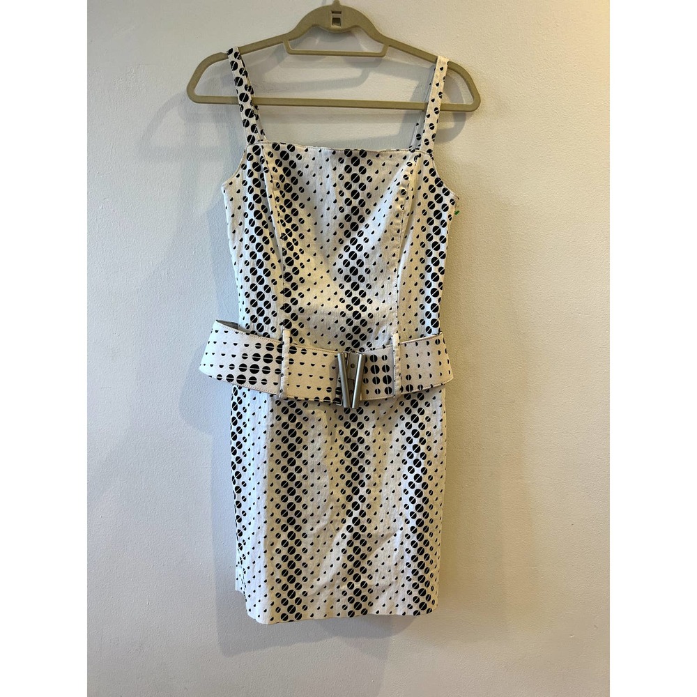 60s mod polka dot sparkly mini dress with belt